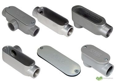 Elementos que se utilizan para empalmes entre cables eléctricos (Conectores) 8 conduletas