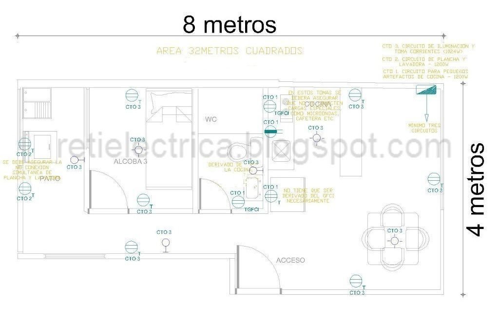 Criterios para el diseño eléctrico de viviendas (Casas) 1 Diseno-C3-B1o-electrico-hipotetico-para-instalaciones-de-menos-de-75m2-NO-RECOMENDADO-2022
