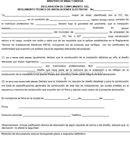 Que es la Certificación plena Retie 1 Declaracion-de-cumplimiento-Retie-2