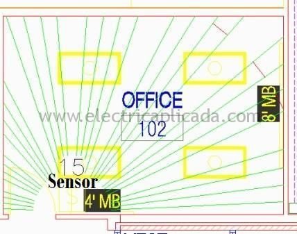 Mejor ubicación de sensores de ocupación en Oficinas, bodegas, corredores, baños, salones de clase etc 3 posicion-optima-sensores-ultrasonicos-de-pared-iluminacion-2A-2