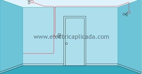 Parte 2 - Cableado eléctrico típico para conexión de tomacorrientes e interruptores en instalaciones eléctricas 3 Conexion interruptor sencillo alimenta dos lamparas