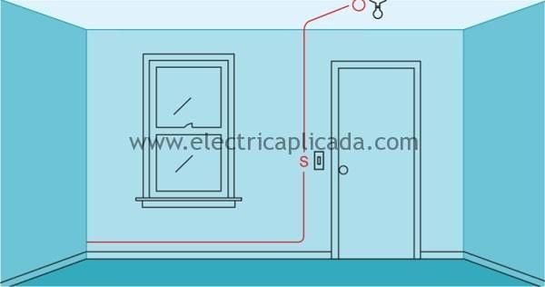 Parte 1 - Cableado eléctrico típico para conexión de tomacorrientes e interruptores en instalaciones eléctricas 7 Conexion interruptor sencillo de un solo polo