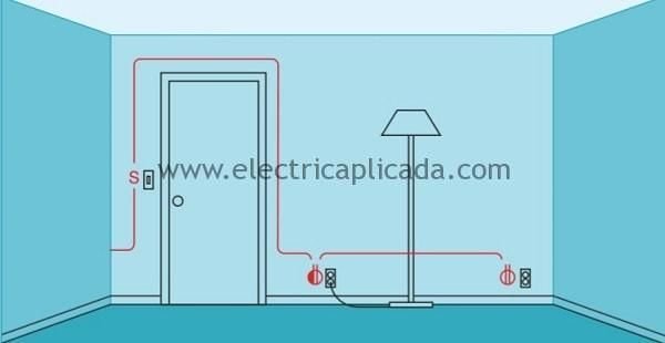 Parte 2 - Cableado eléctrico típico para conexión de tomacorrientes e interruptores en instalaciones eléctricas 7 Conexion interruptor sencillo mas tomacorriente conmutado