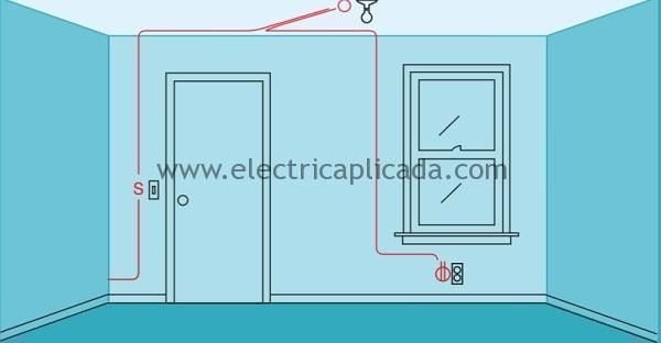 Parte 2 - Cableado eléctrico típico para conexión de tomacorrientes e interruptores en instalaciones eléctricas 5 Conexion interruptor sencillo mas tomacorriente