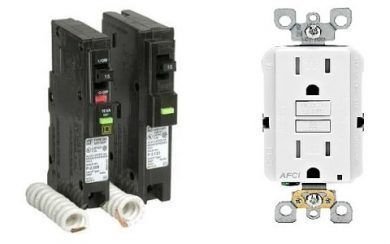 Que son las protecciones electricas - breaker GFCI y AFCI 1 Interruptor breaker proteccion y tomacorriente breaker AFCI
