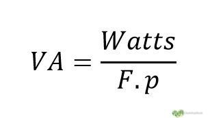 formula convertir de watts a va