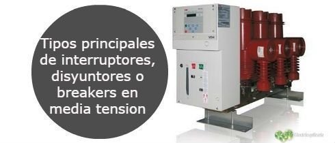Tipos principales de interruptores disyuntores o breakers en media tension