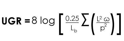 Que debe tener un diseño de iluminación (cumpliendo RETILAP) 2 formula para calcular UGR
