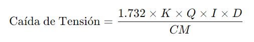 ¿Cómo Calcular la Caída de Tensión? Guía Completa Según el NEC/NFPA70/NTC2050 13 formula de caida de tension trifasica VD