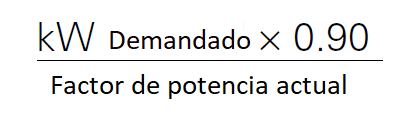 Calculo de banco de capacitores y factor de potencia, ahorro, retorno de inversión, ejemplos. <strong><font color="E87D23">!!! PREMIUM !!!</font></strong> 10 formula de ajuste de kW por cobro operador de red