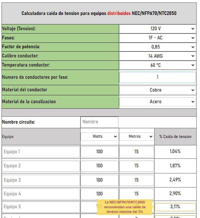 Caída de tensión o voltaje - Calculadora, formula, causas, efecto, solución, máxima admisible 16 Problema de caida de tension por distancia de lamparas
