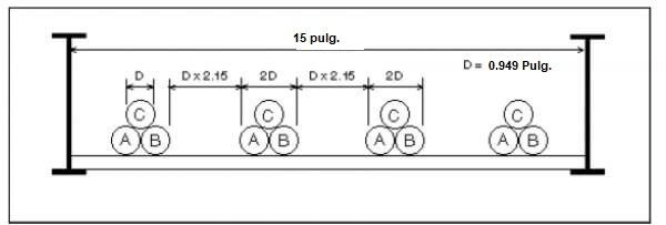 Capacidad de amperaje de cables en bandejas portacables eléctricas <strong><font color="E87D23">¡¡¡ PREMIUM !!!</font></strong> 12 Figura 6. ejemplo calculo de amperaje conductores en disposicion triangular