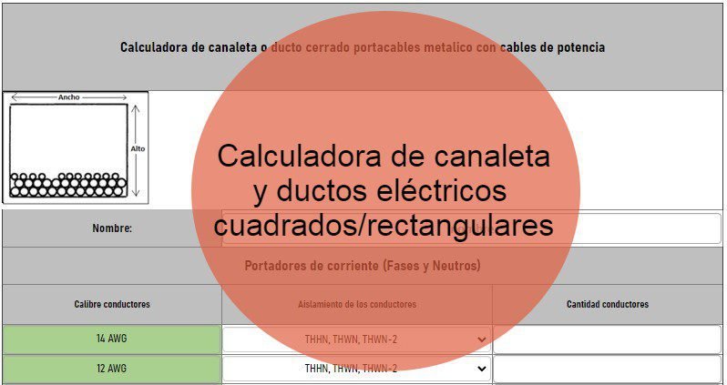 calculadora de canaleta y ducto electrico